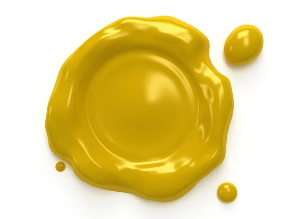 Sceau de cire jaune avec espace pour logo ou texte — Photo