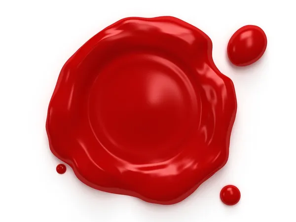 Red wax seal with space for logo or text — Stock Photo, Image