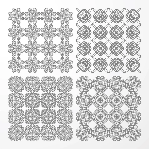 Set monochrome geometrical seamless patterns. — Stock Vector