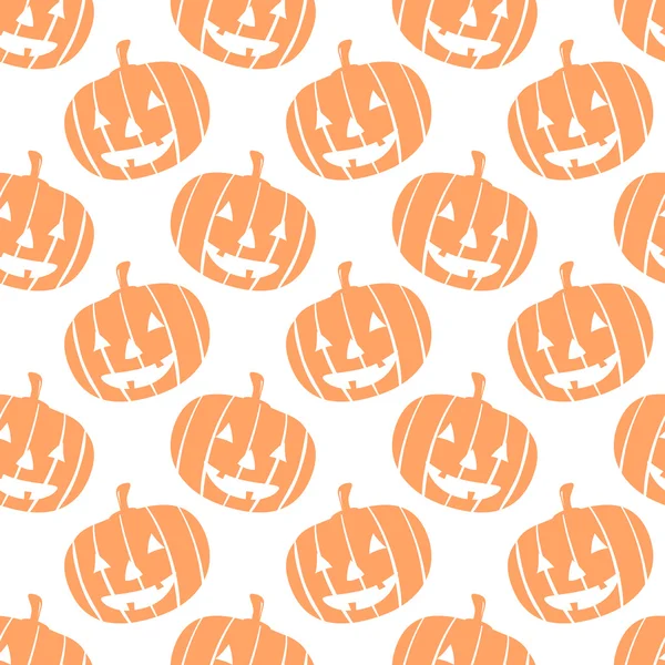 Seamless vector halloween pattern with pumpkins — Stock Vector