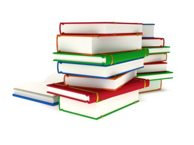 kitap ve beyaz arka açık kitap 3D yığınları