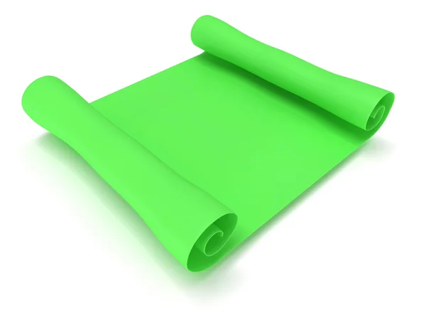 Zöld üres görgetés papír. Kézirat. 3D render — Stock Fotó