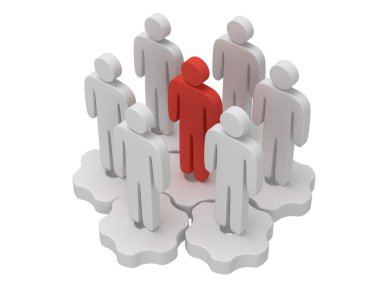 ekip çalışması. stilize kişilik grup vites üzerinde durmak.