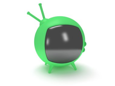 komik tv anteni ile. 3D render. izole.
