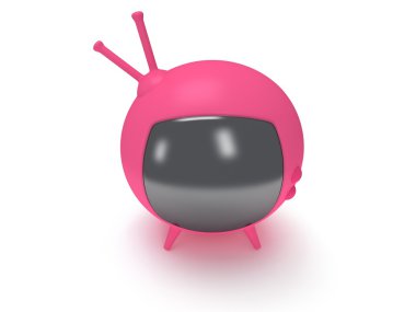 komik tv anteni ile. 3D render. izole.