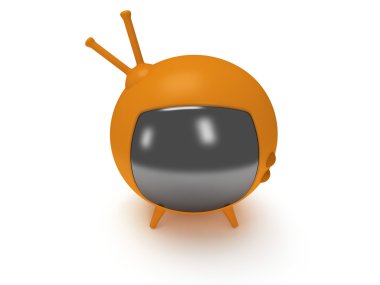 komik tv anteni ile. 3D render. izole.