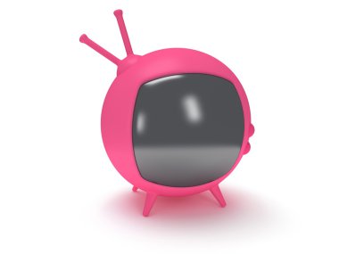komik tv anteni ile. 3D render. izole.