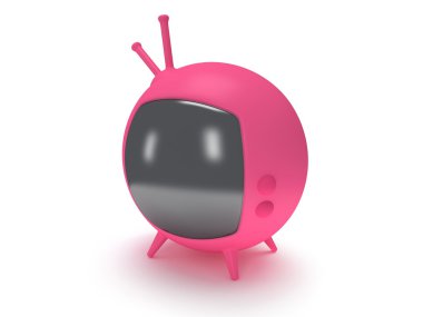 komik tv anteni ile. 3D render. izole.