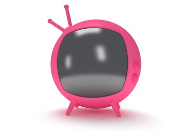 komik tv anteni ile. 3D render. izole.
