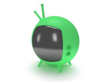 komik tv anteni ile. 3D render. izole.