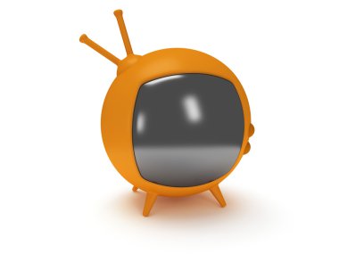 komik tv anteni ile. 3D render. izole.