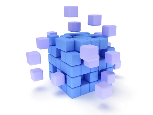 Cubes block. Assembling concept. On white. — Stock Photo, Image