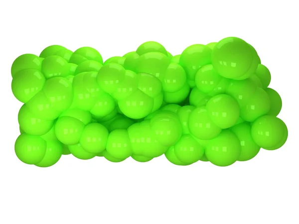 Abstracte 3d achtergrond met groene bubbels — Stockfoto