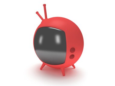komik tv anteni ile. 3D render. izole.