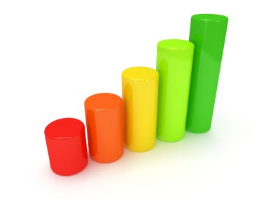 3D renkli çubuk grafik