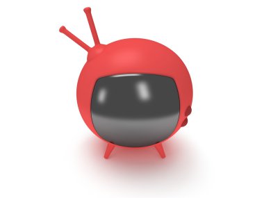 komik tv anteni ile. 3D render. izole.