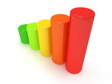 3D renkli çubuk grafik