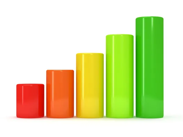 3d Colored bar graph — Stock Photo, Image