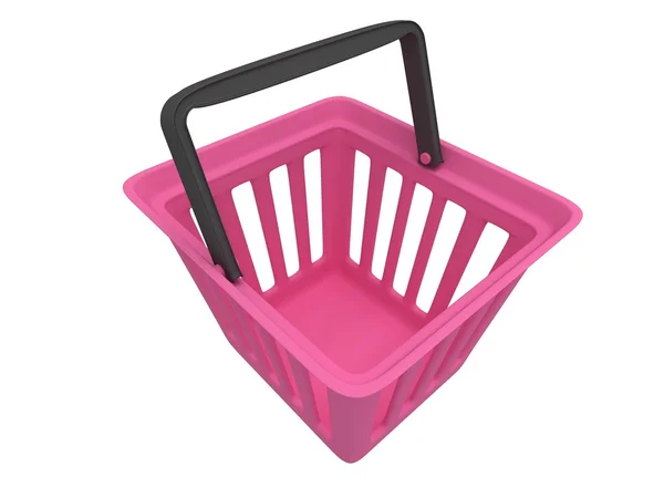 3D rendering of pink shopping basket — Stock Photo, Image