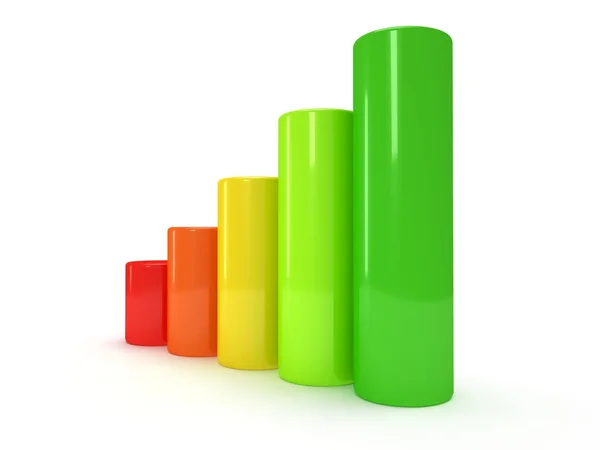 3d Colored bar graph — Stock Photo, Image