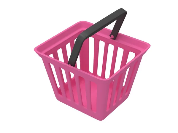 3D rendering of pink shopping basket — Stock Photo, Image