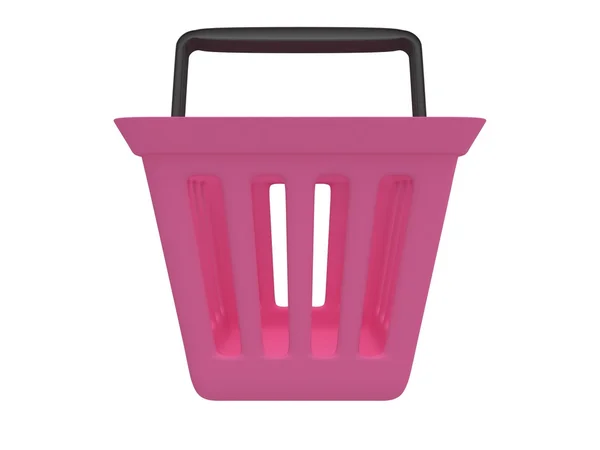3D renderização da cesta de compras rosa — Fotografia de Stock