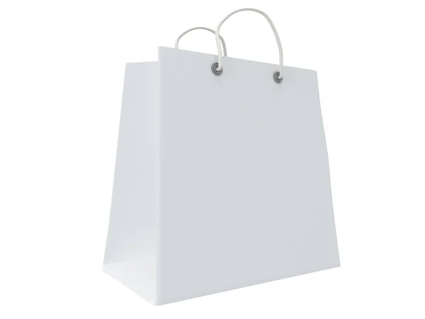 Classic white shopping bag (3d render) — Stock Photo, Image