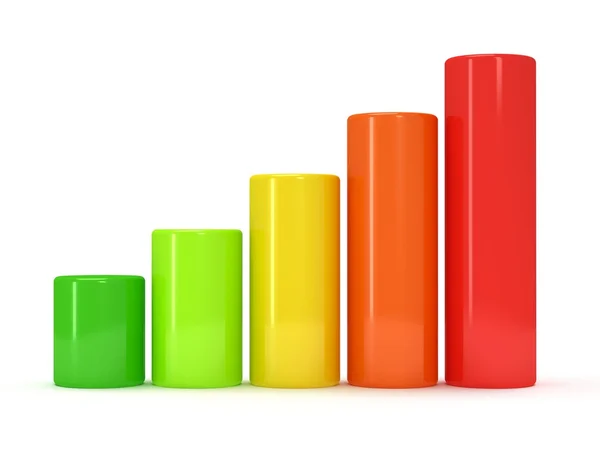 3d Colored bar graph — Stock Photo, Image