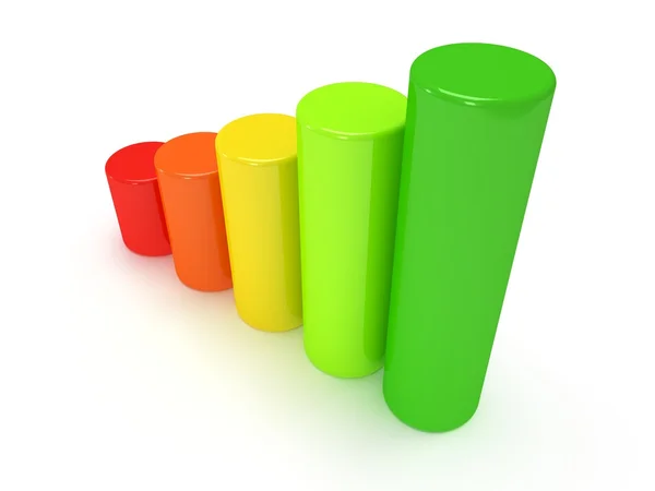 3d Colored bar graph — Stock Photo, Image