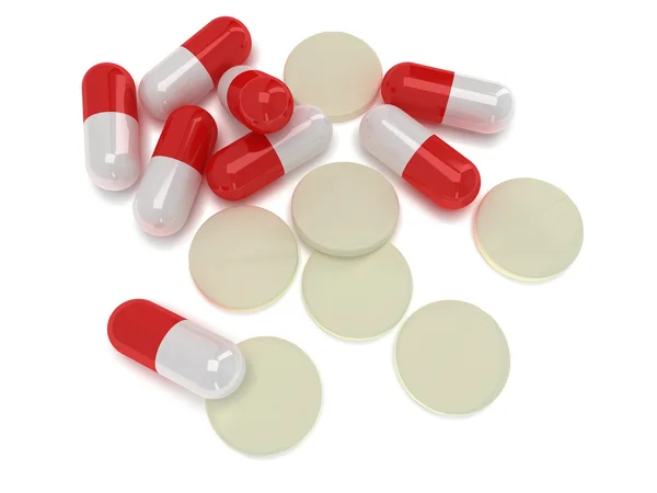 Pale of medical pills - tablets 3d — Stock Photo, Image