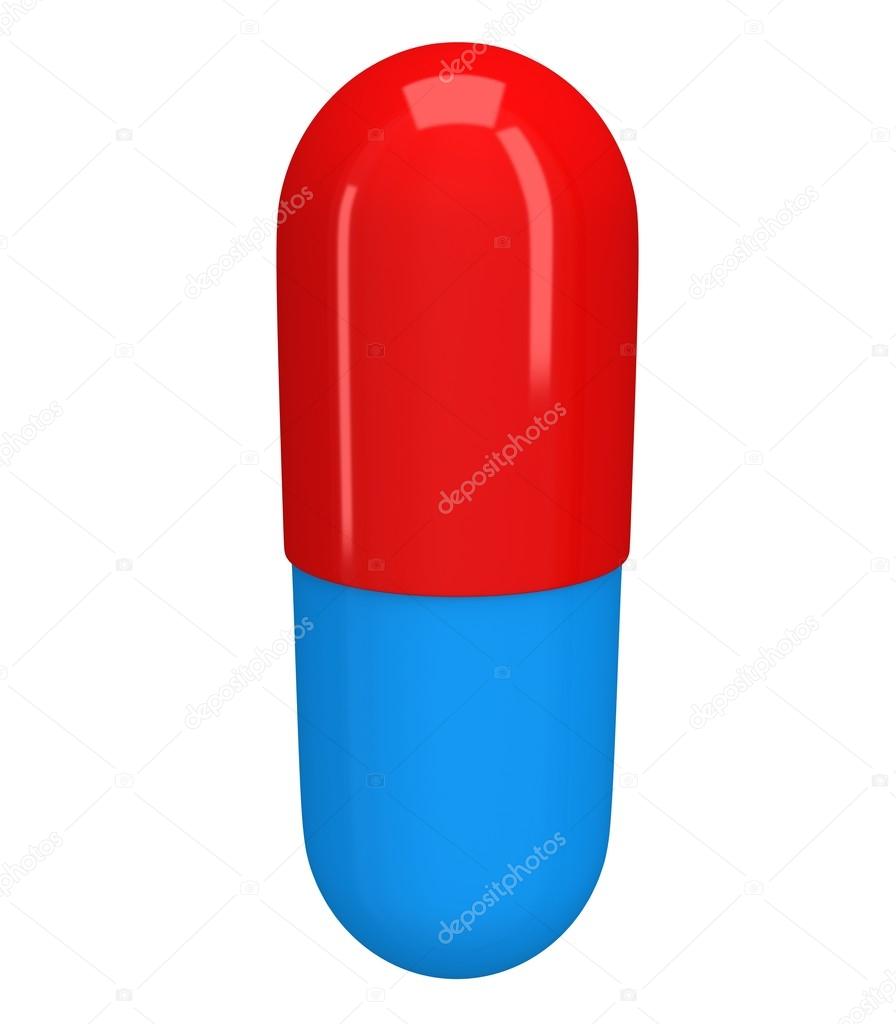 Half half blue pill capsule. 3D Stock ©newb1 34169155