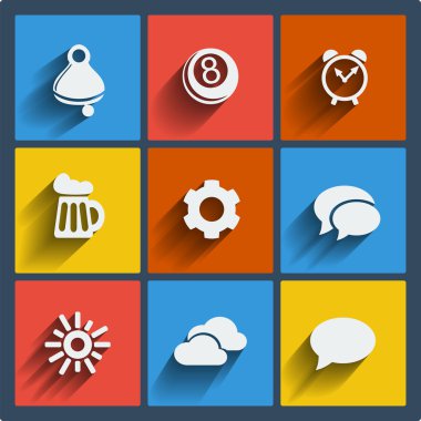 Set of 9 web and mobile icons. Vector. clipart