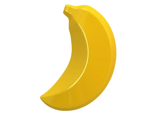 3D банан ізольований на білому тлі — стокове фото