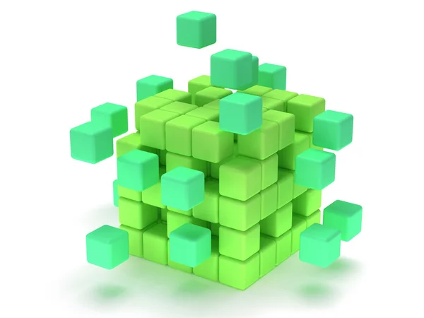 Cubes block. Assembling concept. On white. — Stock Photo, Image