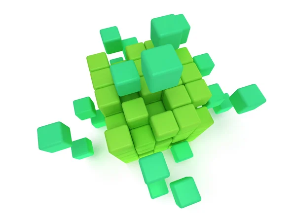 Cubes block. Assembling concept. On white. — Stock Photo, Image