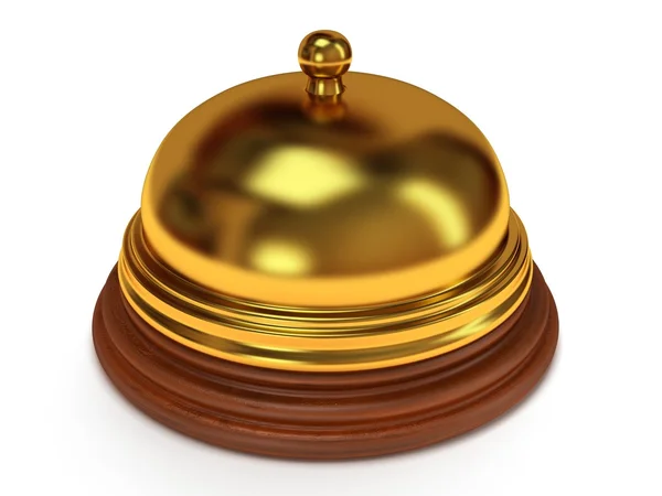 Golden hotel reception bell. 3d render. — Stock Photo, Image