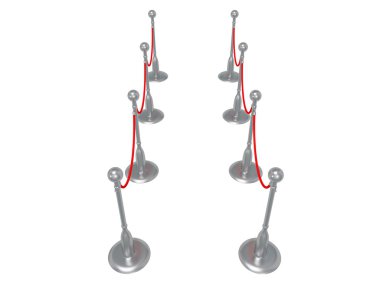 Gümüş ip bariyer üzerinde beyaz