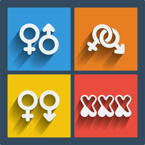 Set of 4 web and mobile gender icons. Vector. — Stock Vector