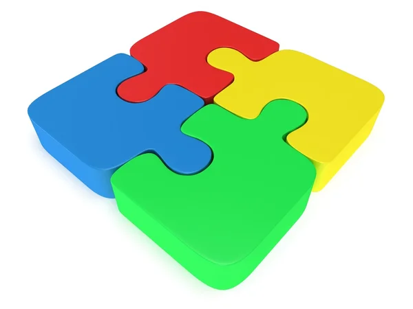 3d color puzzle on white — Stock Photo, Image