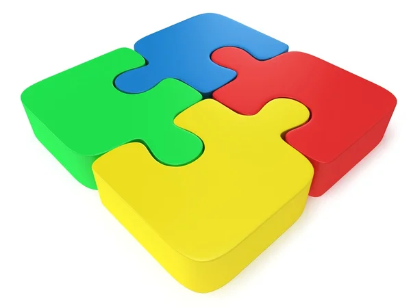 3d color puzzle on white — Stock Photo, Image