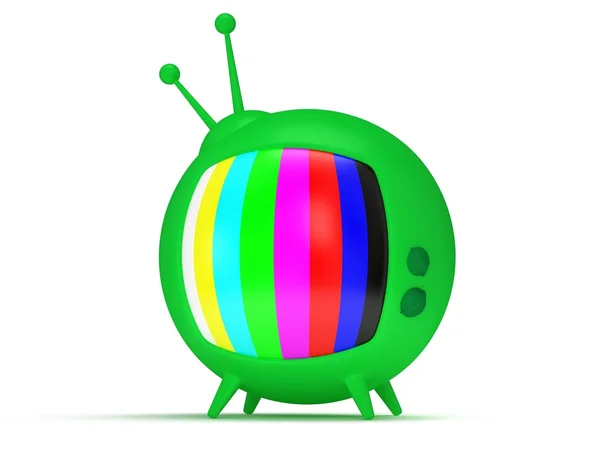 Funny TV with antenna. 3d render. Isolated. — Stock Photo, Image