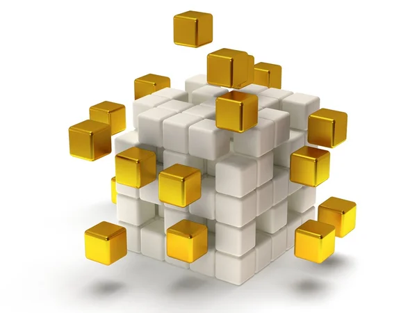 Cubes block. Assembling concept. On white. — Stock Photo, Image