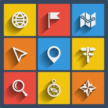 9 geo web ve mobil simgeler kümesi. vektör.