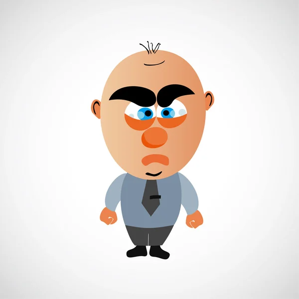 Cartoon businessman with a big bald head. Vector. — Stock Vector