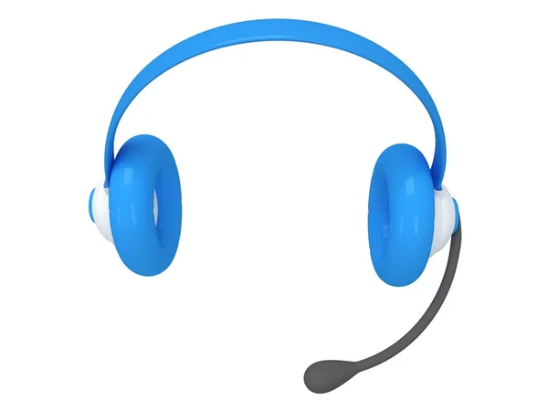 View of one blue headset. 3d render. — Stock Photo, Image