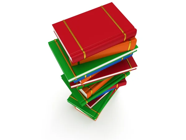 Stapel boeken op witte achtergrond. 3D render — Stockfoto