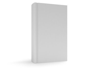 3D blank book cover over white background clipart