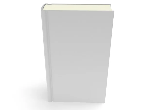 3d Copertina del libro bianco su sfondo bianco — Foto Stock