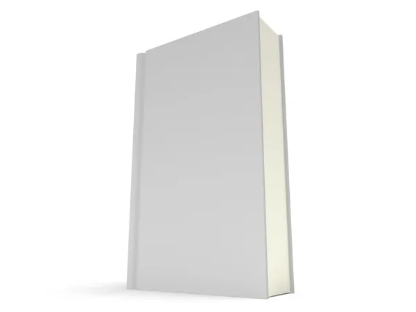 Cubierta de libro en blanco 3d sobre fondo blanco — Foto de Stock