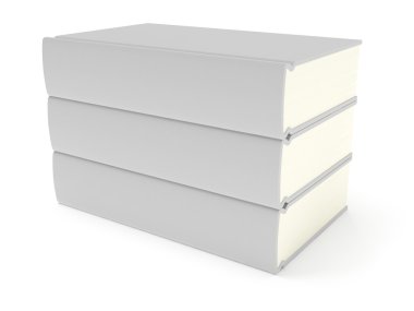 3D-lege boeken bestrijken op witte achtergrond